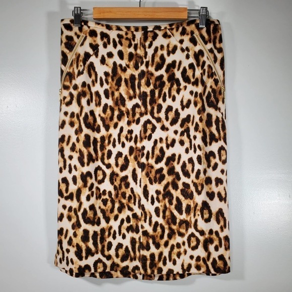 Chico's Leopard Print Pencil Skirt Tan Black Size .5 / Small - Picture 9 of 10